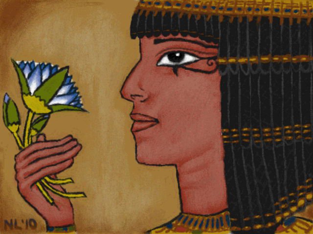 Եգիպտացի՝ արքայական ընտանիքից կապույտ լոտոսը ձեռքին